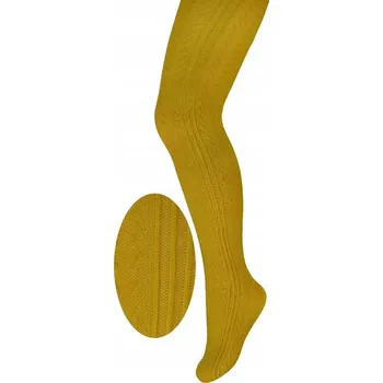 Dívčí punčocháče z mikrovlákna 3D rybí kost mustardové (hořčicové) Milusie, vel. 116/122