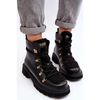 Dámská zimní obuv Kožené dámské boty Trapper GOE Black Velikost: 37