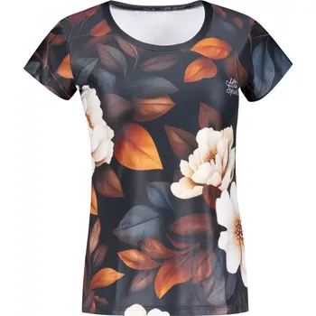 Dámské tričko Dámské volnočasové triko premium ALTISPORT VOJ/ALW097TR06 BÍLÁ/ORANGE/KVĚTY 4XL