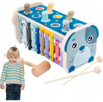 Dřevěná hračka Dřevěná Vzdělávací Kostka Zatloukačka Kladivo Hračka Dárek pro Děti