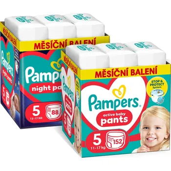 Plena PAMPERS Pants vel. 5 (152 ks) + Night Pants vel. 5 (88 ks)
