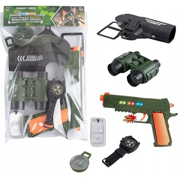 Karnevalový kostým Vojenská sada doplňků ke kostýmu vojáka – pistole, dalekohled
