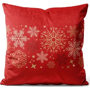 Povlak na dekorativní polštářek VÁNOČNÍ POVLAK NA POLŠTÁŘ NA POLŠTÁŘ VELUR sametové VELKÉ 45cm DÁREK MIKULÁŠ