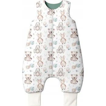 Zavinovačka Celoroční bavlněný spací pytel s nohavicemi 0-12 měsíců, patinový - POLSKÝ VÝROBEK