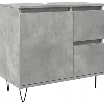 Koupelnový nábytek Koupelnová skříňka beton 65x33x60 cm, šedá; dřevo, železo; stabilní