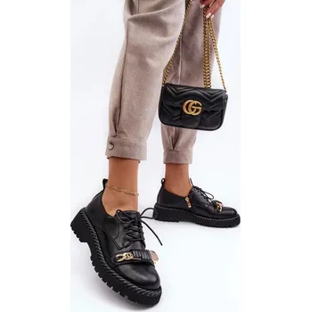 Dámské polobotky Dámské kožené boty D&A Black Velikost: 38