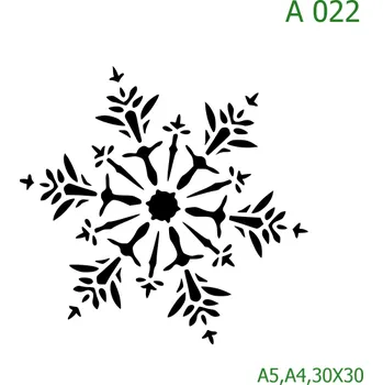 Plastová šablona pro malování - Vánoce - Vločka (A022) - 30 x 30 cm , Lepící fólie
