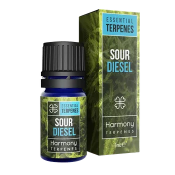 Vonný olej Osvěžující a štiplavý, jak už název napovídá, nesou v sobě terpeny Sour Diesel stopy pomeranče, které obohacují tuto směs díky limonenu a terpinolenu.