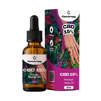 CBD Prémiový CBD olej s koncentrací 15 % (1500 mg) v 10 ml balení. Obsah THC méně než 0,2 %. Vyroben z kvalitního CBD destilátu a MCT kokosového oleje.