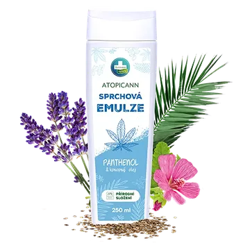 Koupelová kosmetika Přírodní sprchový gel s konopným olejem a panthenolem pro každodenní péči o pokožku.