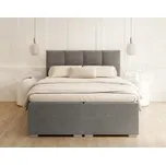 FDM Manželská postel PORTLAND Boxspring | šedá 160 x 200 cm