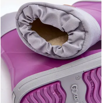 Dívčí sněhule Dětské Wellingtonky s teplejším Snow Wave Gokids Purple Velikost: 28/29