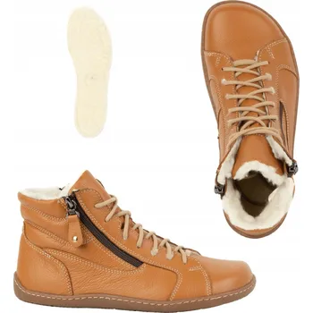 Dámská zimní obuv Dámské Zimní Boty Barefoot 1261 Přirozený Komfort Dva Zipy Šněrovací 42