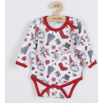 Kojenecké body s dlouhým rukávem New Baby Christmas, vel. 56 (0-3m)