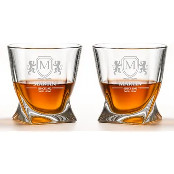 Sklenice Dekorant Sklenice na whisky s monogramem Quadro 340 ml 2KS