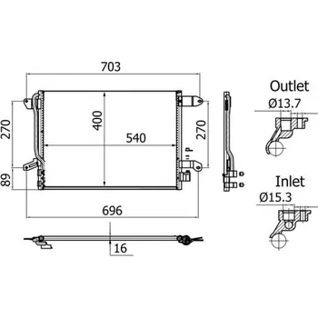 Výparník klimatizace Kondenzátor, klimatizace MAHLE AC 864 001S
