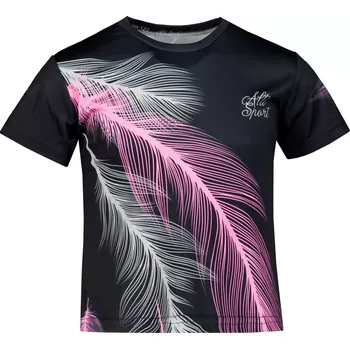 Dětské funkční triko premium ALTISPORT VOJ/ALK001TR01 ČERNÁ/SVĚTLE RŮŽOVÁ 146