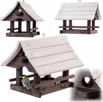 Krmítko pro ptáka KRMÍTKO PRO PTÁKY VELKÉ XXL DŘEVĚNÝ DOMEČEK ZÁVĚSNÝ BUDKA OZDOBA DO ZAHRADY