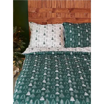 Povlečení Sinsay - Sada bavlněného povlečení s vánočním motivem - zelená - 549EA-77X - 549EA-77X-ONE