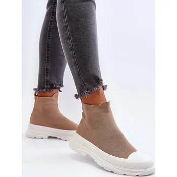 Pánské ponožky Dámské nazouvací ponožkové boty, hnědé Ilanae 38