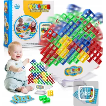 Dřevěná hračka Stavební bloky Tetra Tower Balance Stohovací hračky