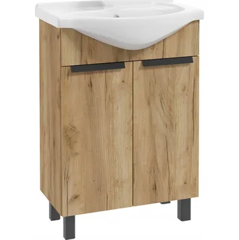 Šatní skříň Deftrans Skříňka stojící s umyvadlem LILY D60 dub craft zlatý