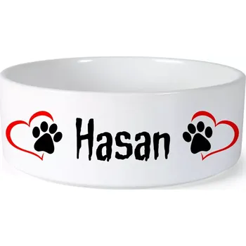 Miska pro psa Miska pro psa se jménem Hasan (Keramická miska na krmivo pro psy)