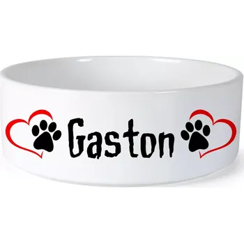 Miska pro psa Miska pro psa se jménem Gaston (Keramická miska na krmivo pro psy)