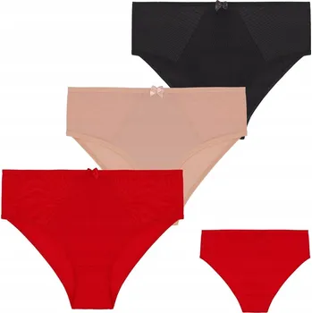 Dámské spodní prádlo 3x Kalhotky Dámské Klasické Bavlna Bikini Kalhotky se síťkou Mašle MORAJ L