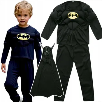 Karnevalový kostým KOSTÝM BATMANA PRO CHLAPCE NA BATMANOVU PÁRTY MASKA SVALY