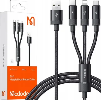 Datový kabel Mcdodo CA-5790 3v1 kabel USB na USB-C Lightning Micro USB 1.2m