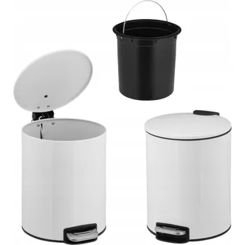Odpadkový koš Odpadkový koš 5L bílý relaxdays