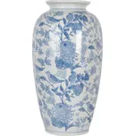 Keramická váza v čínském stylu s modrým dekorem s ptáčkem Jeltje IV – 19x37 cm
