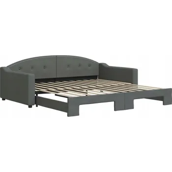 Pohovka Rozkládací pohovka 2 v 1, tmavě šedá, 223x110x75/223x212,5x75 cm