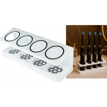 Držák na kartáček Čtyřnásobný Držák Stojan na elektrické zubní kartáčky 4 + páska