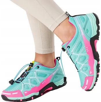 Pracovní obuv TREKKINGOVÁ Sportovní Dámská Obuv Tyrkysová Nastavitelná Šňůrka vel. 40