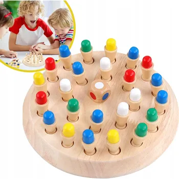 Dřevěná hračka Dřevěná hračka pro rozvoj paměti pro děti – pexeso šachy