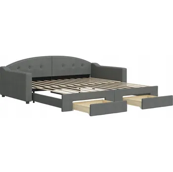 Pohovka Rozkládací pohovka 2 v 1, tmavě šedá, 223x110x75 cm, se zásuvkami