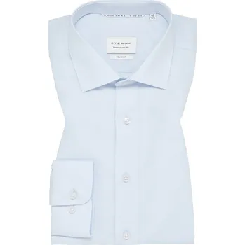 Pánská košile Košile Eterna Slim Fit Uni Popeline modrá 1100_10F170 velikost: 38, délka rukávu: dlouhý rukáv