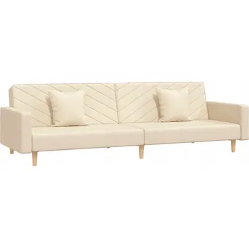Pohovka Rozkládací pohovka pro 2 osoby, krémová, rozměry 220x84,5x69 cm