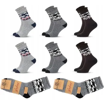 Pánské ponožky Aleszale Ponožky Ponožky Norské Vánoční Vlna vícebarevné velikost 40-43