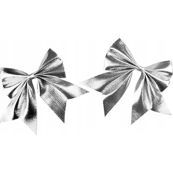 Vánoční dekorace STŘÍBRNÉ MAŠLE NA DÁRKY, VÁNOČNÍ STROMEK, 2 KS