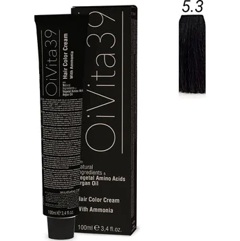 Barva na vlasy OiVita39 Hair Color Cream with Ammonia 5.3 - Profesionální krémová barva na vlasy s amoniakem 100 ml
