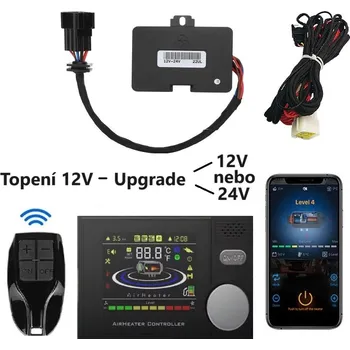 Instalační sada pro přechod na nový Bluetooh ovladač, pro topení 12V (5-8kW), řídící jednotka 12 a 24V, ovládací displej, dálkový ovladač, kabelový svazek, jedno tlačítko