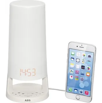 Radiopřijímač AEG Rádio s hodinami a světlem MRC 4147 L bílá (400634)