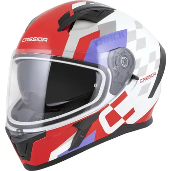 Helma na motorku Přilba Orbit Track, CASSIDA (červená fluo/bílá/fialová/černá) 2026 (Velikost: 2XL (63 až 64 cm))