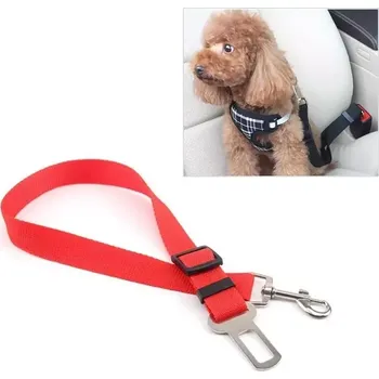 Vodítko pro psa TopTechnology Nylonové vodítko s hrudním popruhem pro psy - bezpečnostní pás (červené)