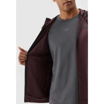 Pánská mikina Pánská sportovní rozepínací mikina s kapucí 4F - hnědá Velikost: XXL