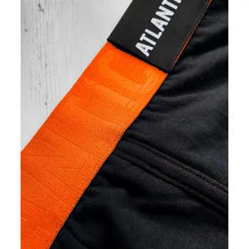 Boxerky Pánské boxerky ATLANTIC PREMIUM s mikromodal - černé/oranžové Velikost: S