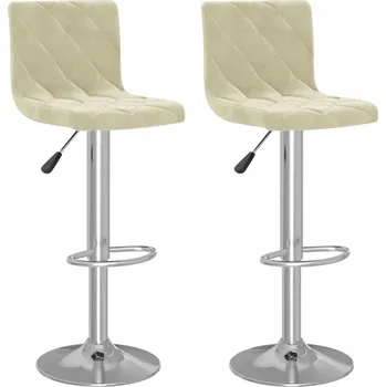 Barová židle Barové stoličky sametové krémové, 40x43 cm, 2 ks